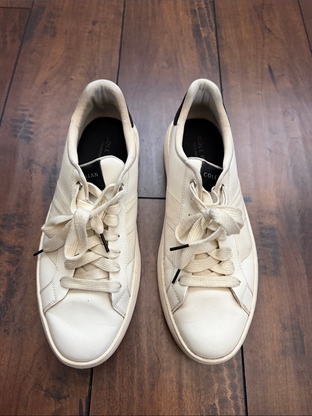 Cole Haan Men's Cream/Off-White Low-Top Leather Sneakers